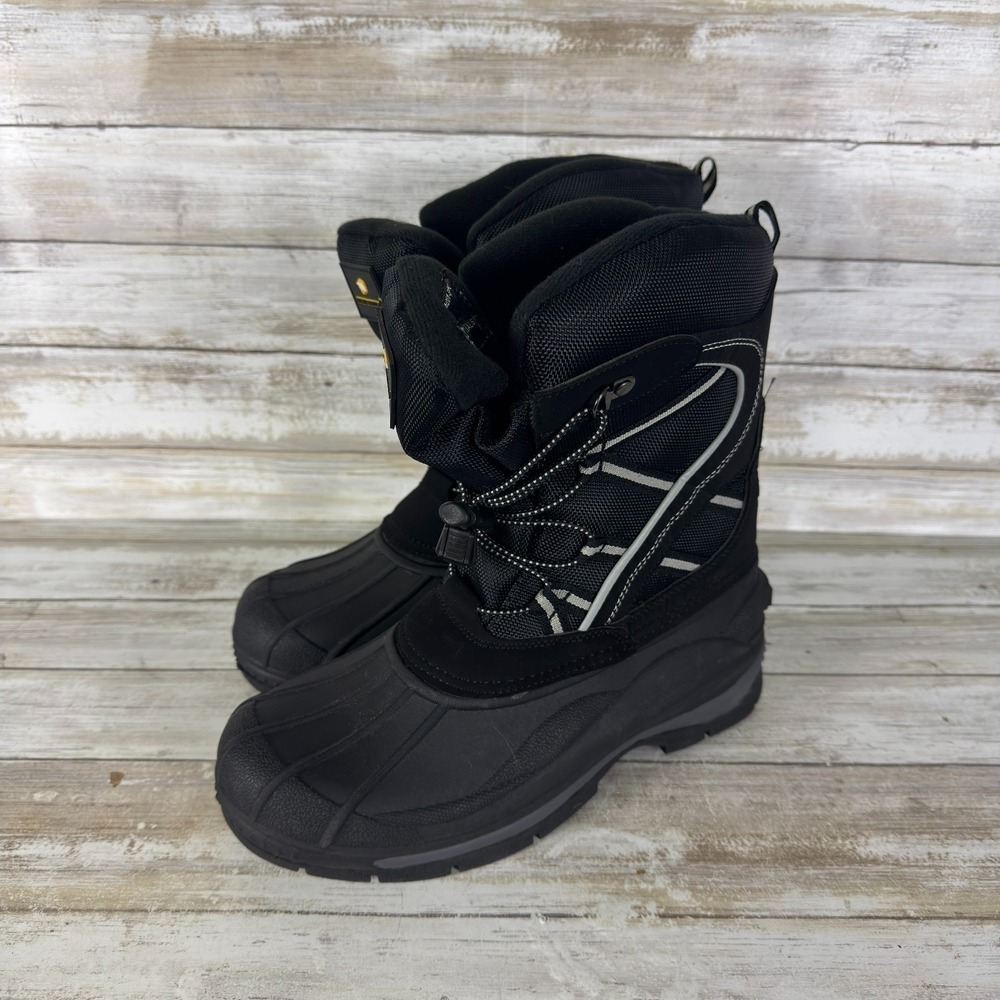 Arctic Shield Mens AS-M201-BLK Winter Snow Boots Black Waterproof Insulated 8M
